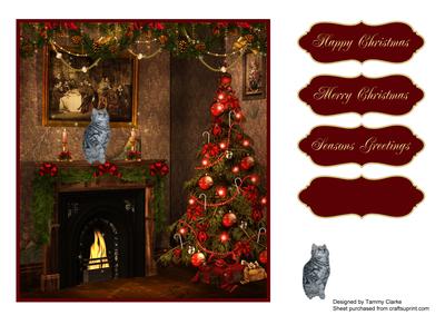 Christmas Kitten Card Topper 9