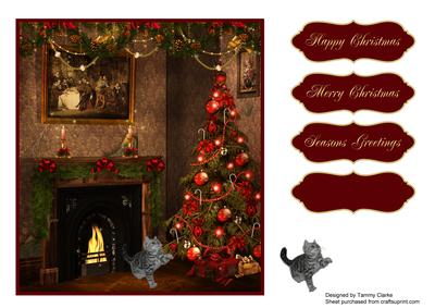 Christmas Kitten Card Topper 10