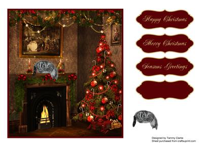 Christmas Kitten Card Topper 11