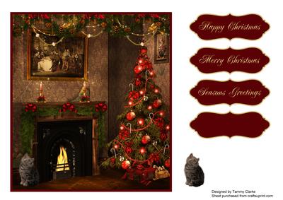 Christmas Kitten Card Topper 12