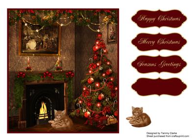 Christmas Kitten Card Topper 13