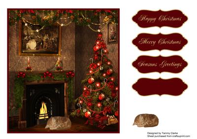 Christmas Kitten Card Topper 14