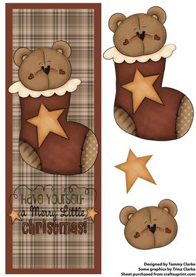 Cute Teddy Bear Card Topper