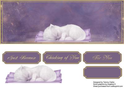 Gorgeous Sleeping Kitten Card Topper