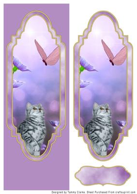 Beautiful Long Kitten Card Topper