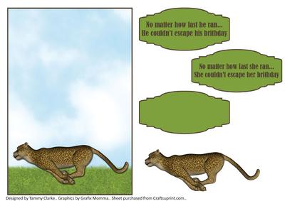 Humour/funny Cheetah Card Topper