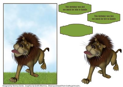 Humour/funny Lion Card Topper
