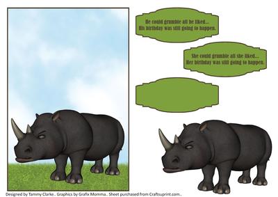 Humour/funny Rhino Card Topper