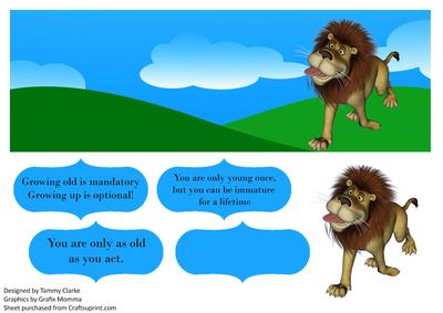 Funny Birthday Lion Card Topper