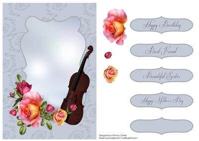 Music and Roses Card Topper