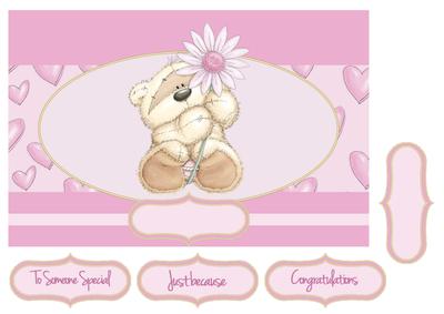 Adorable Teddies Daisy Love Card Topper