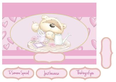 Adorable Teddies 'gardening Love' Card Topper