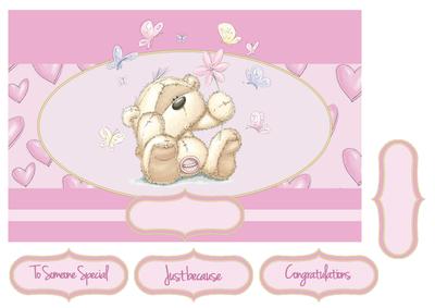 Adorable Teddies 'playtime Love' Card Topper
