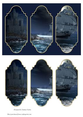 Dark Night Ship Card Topper