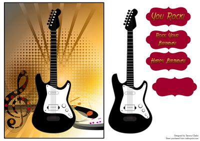 Black and Gold Music Card Topper