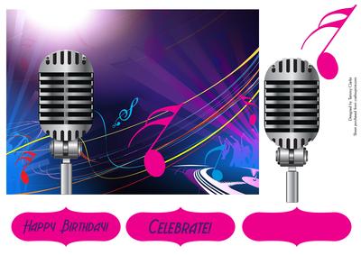 Singin' Loud Music Card Topper