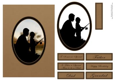 Beautiful 'father and Son' Fishing Card Topper