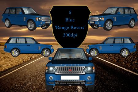 5 Blue 'range Rover' Cars