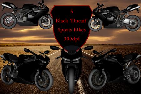 5 Black Ducati Sports Bikes