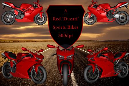 5 Red Ducati Sports Bikes