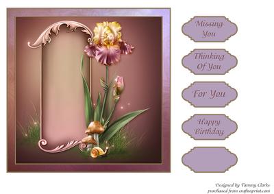 Beautiful Iris Dreams Card Topper