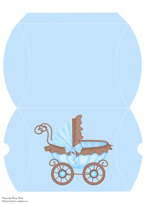 Blue Baby Pram Pillow Box