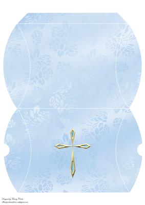 Baby Boy Christening Cross Pillow Box