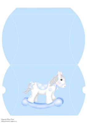 Blue Rocking Horse Pillow Box
