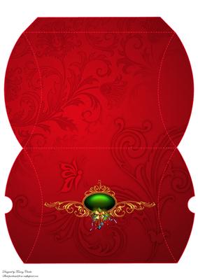 Red Christmas Tag Pillow Box