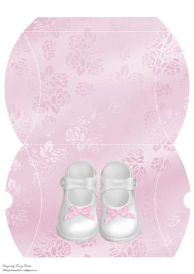 Baby Girl Pink Shoes Pillow Box
