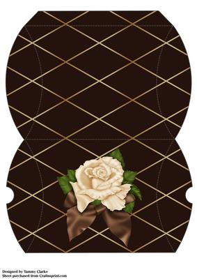 Dark Chocolate Rose Pillow Box