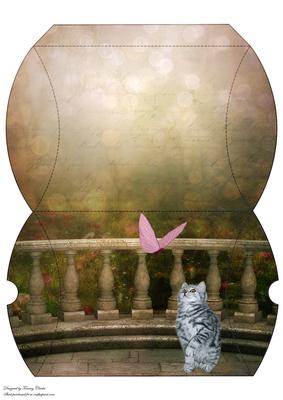 Kitten and Butterfly Pillow Box