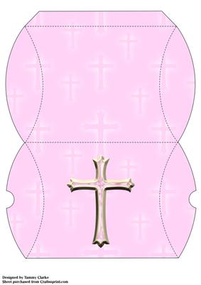 Little Girl's Christening Cross Pillow Box