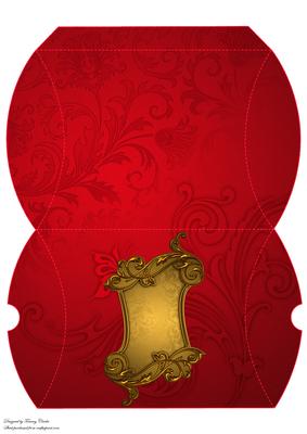 Ornate Tag Christmas Pillow Box