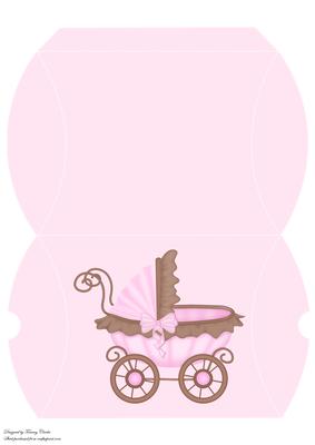 Pink Baby Pram Pillow Box