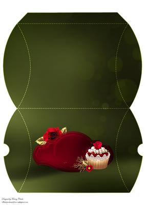 Christmas Cupcake Tag Pillow Box