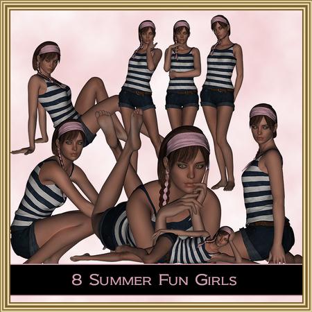 8 Summer Fun Girl Posers