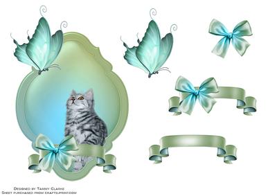 'catching Friends' Kitten Card Topper