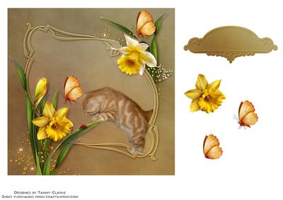 Adorable Inquisitive Kitten Card Topper