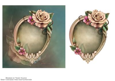 Delicate Framed Roses Card Topper