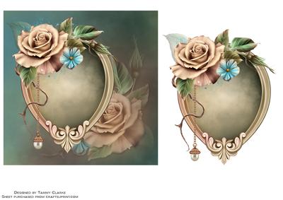 Roses and Pearl Framed Card Topper