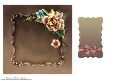 Sparkle Rose Card Topper and Tag