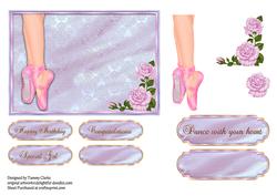 Ballet Card and Roses Topper