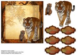 Stunning Tiger and Cub Card Topper