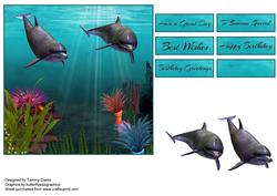 Underwater Dolphin Card Topper