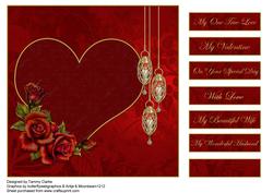 Dark Red Valentine Card Topper