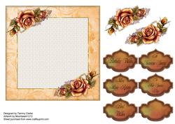 Dark Orange Rose Card Topper