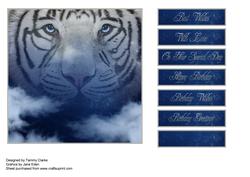 Beautiful Night Sky and White Tiger Card Topper