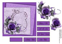 Deep Purple Rose Card Topper