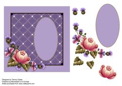 Lilac Card Topper with Thistles